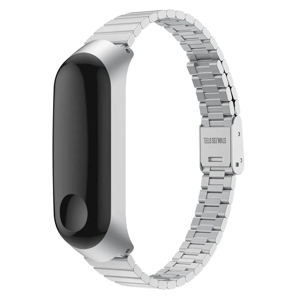 Ремешок из нержавеющей стали для Mi Band 3 4 ремешок на запястье металлический Безвинтовой стальной браслет Miband 3 браслеты Pulseira ремешок