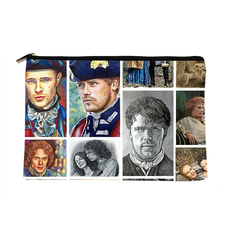 

Women outlander collage Printed Make up bag Fashion Women Cosmetics Organizer Bag for Travel Colorful Storage Bag for Lady Bag