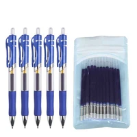 retractable gel pen set 0 5mm blackredblue large capacity ball point pen handle replaceable refills rod school office supplies