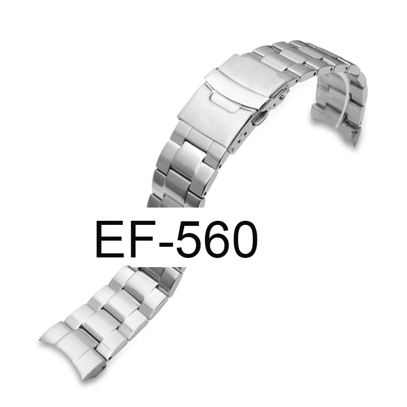 

Silver Metal Replacement Wristband Strap For Casio EDIFICE EF-560 EF560 High Quality Stainless Steel Strap Watchbands Wrist