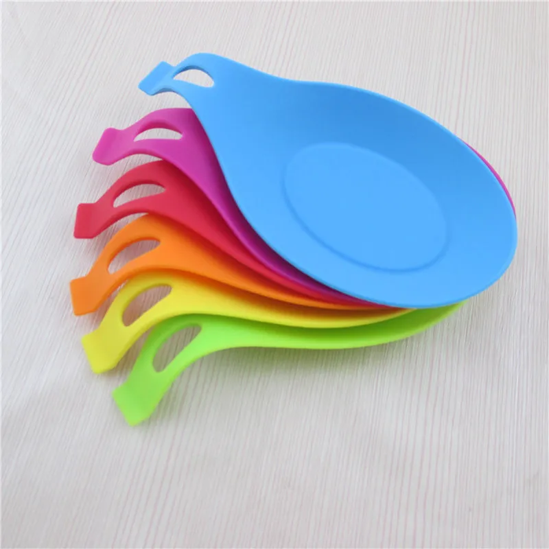 

Food Grade Silicone Heat Resistant Spoon Rest Utensil Spatula Holder Gadget Kitchen Storage Rack Tool Aid Home Organizer