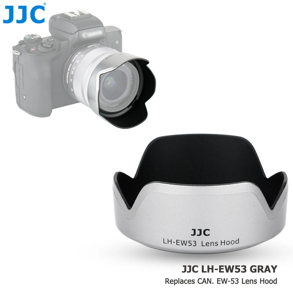 

JJC EW-53 Lens Hood Shade for Canon EF-M 15-45mm f/3.5-6.3 is STM Lens on Canon EOS M50 M5 M6 Mark II M50 Mark II M200 M100 M10