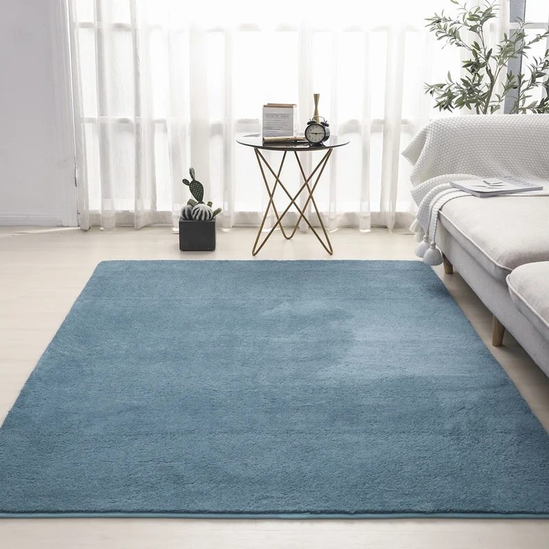 

Скандинавский однотонный минималистичный ковер, Настенный Коврик для спальни, полное прикроватное одеяло, толстый моющийся домашний коври...