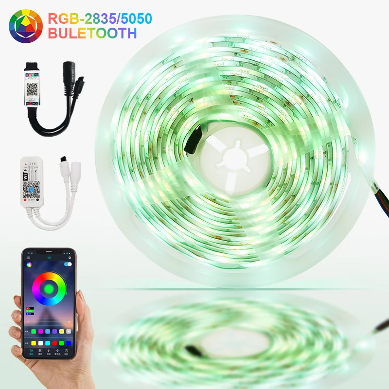 

12V Led Strip Lights LED5050/2835 Lighting Neon Tape Lamp With Remote For Room RGB Flexible Adapter Waterproof Led Ribbon Strips