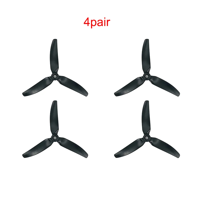 

4Pair HQ Prop Propeller 5Inch 3-bladed CW CCW Props Blade Paddle Propellers Black for Fancy FPV Racing RC Drone Toys Parts