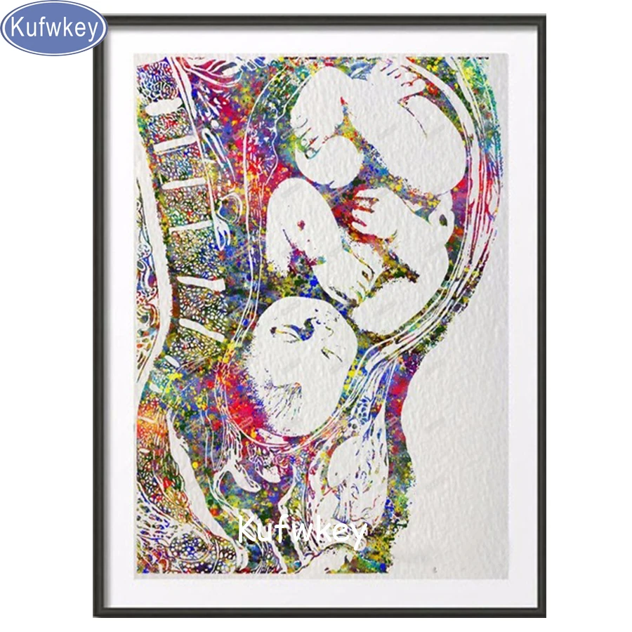 Настенное искусство на беременность полноценный постер для ребенка в матке