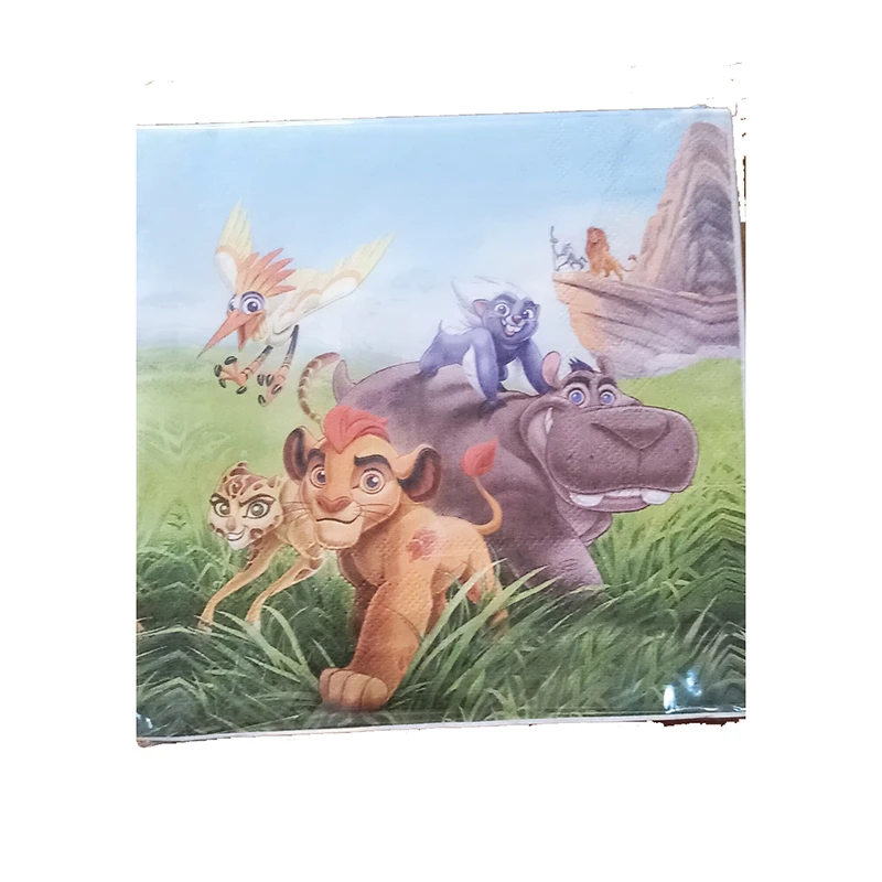 Lion King 20 шт./упак. Король Лев салфетки «Король Лев», тематическая вечеринка на день рождения украшения в виде льва гвардии тема бумажные салфетки - Цвет: Lion King