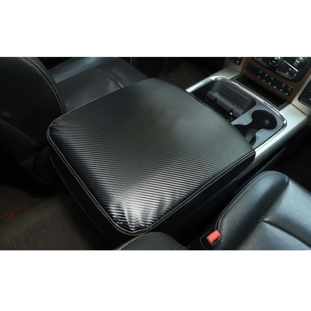 

For Dodge Ram 2010-2017 Car Leather Armrest Box Cover Interior Car Accessories