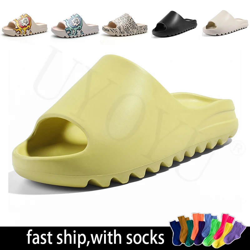 

New Brand Designer High Quality Printed Kanye West Men 2023 Fashion Women Runner Summer Men's Slide Casual Slippers Beach Shoes