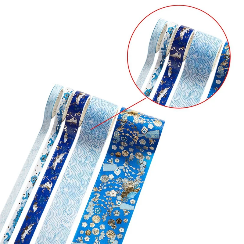 

5 Pcs/Set Gold Washi Tapel Chinese Style Masking Tape DIY Craft Japanese Paper Stickers Scrapbooking M