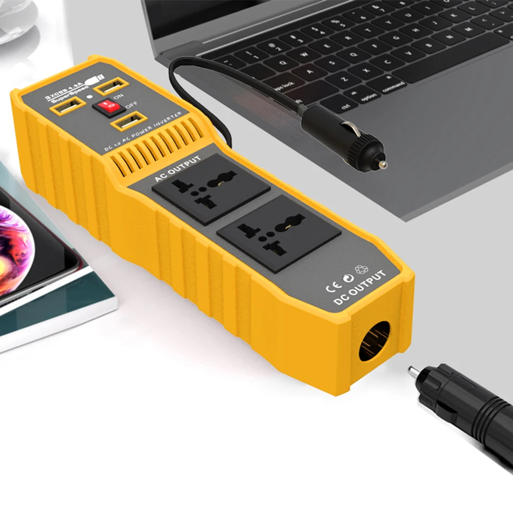 

Protective 200W Practical DC 12V to AC 110V Converter 200W Power Inverter Car Power Inverter Car Converter Charger for Camping