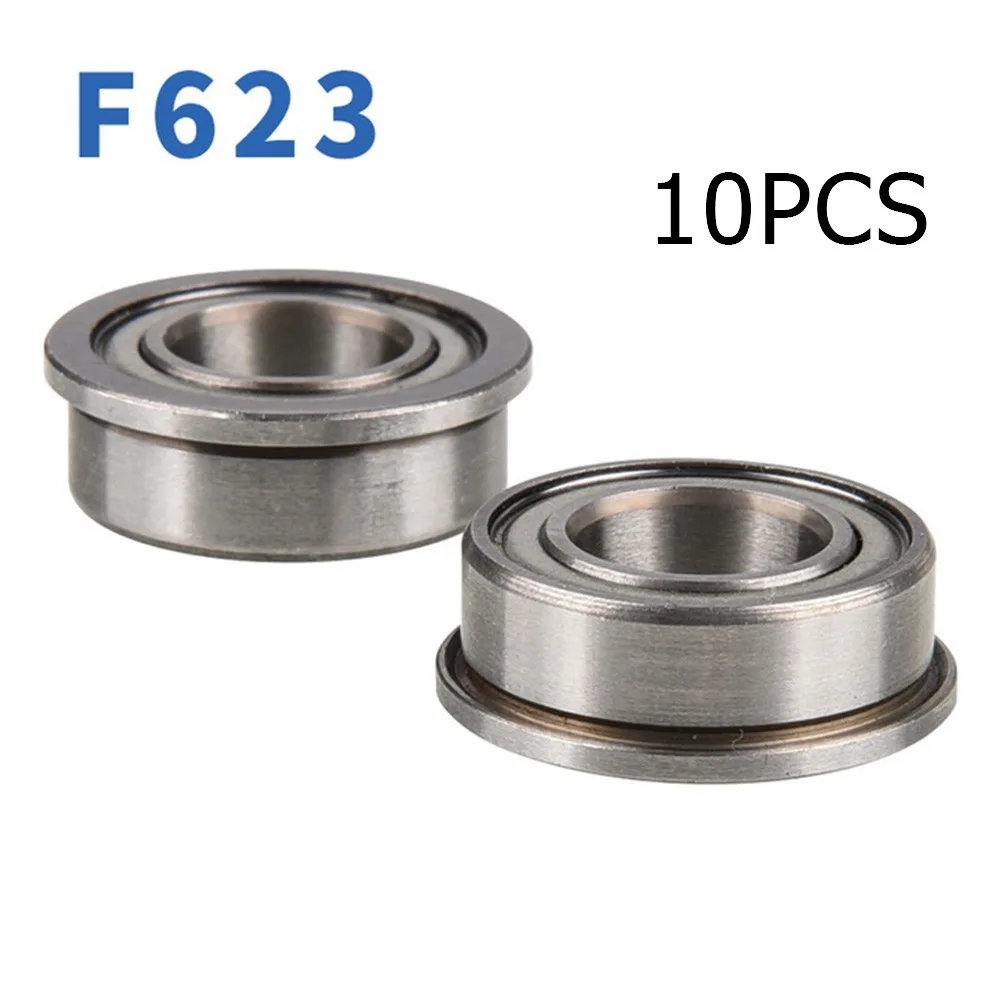 

10pcs F623zz Mini Metal Double Shielded Flanged Ball Bearings Chrome Steel Deep Groove Ball Bearing 3 X 10 X 4mm Bike Parts
