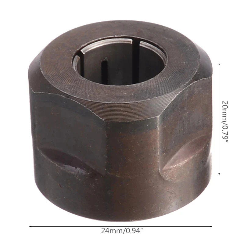 

12.7mm Black Metal 1/2" Collet Nut Plunge Router Parts for 3612 Engraving Machine plunge router 20 x 27mm