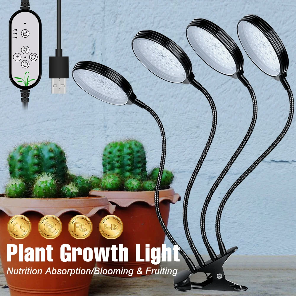 

Светодиодная фитолампа полного спектра с USB, полный комплект для выращивания растений, 5 В, светодиодная фотолампа для растений, саженцев, ги...