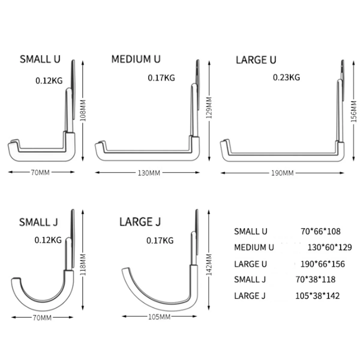 

Wall Mounted Garage Hooks Set Workshop Garden Tools Anti-slip Metal Hook Storage Organizer For Garage Basement Warehouse