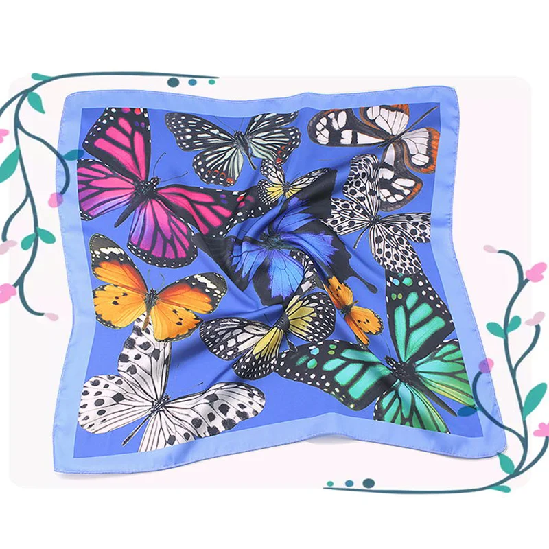 

Роскошный брендовый дизайнерский квадратный шарф 80*80 см с изображением пейзажа и цветов, шелковый шарф, женский головной платок, женская модная шаль