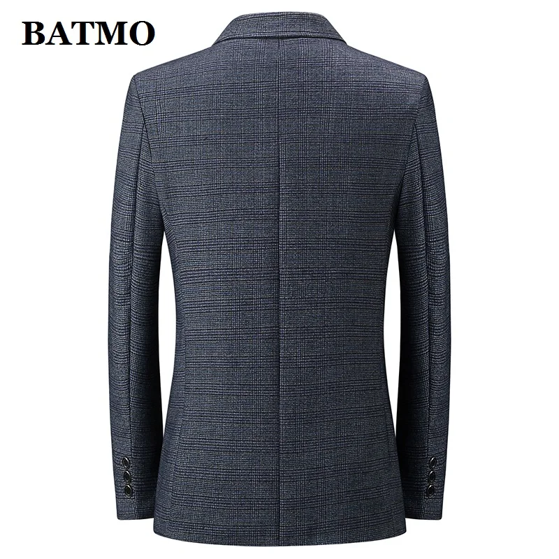 BATMO 2020 Новое поступление весенний Повседневный Серый блейзер в клетку для мужчин
