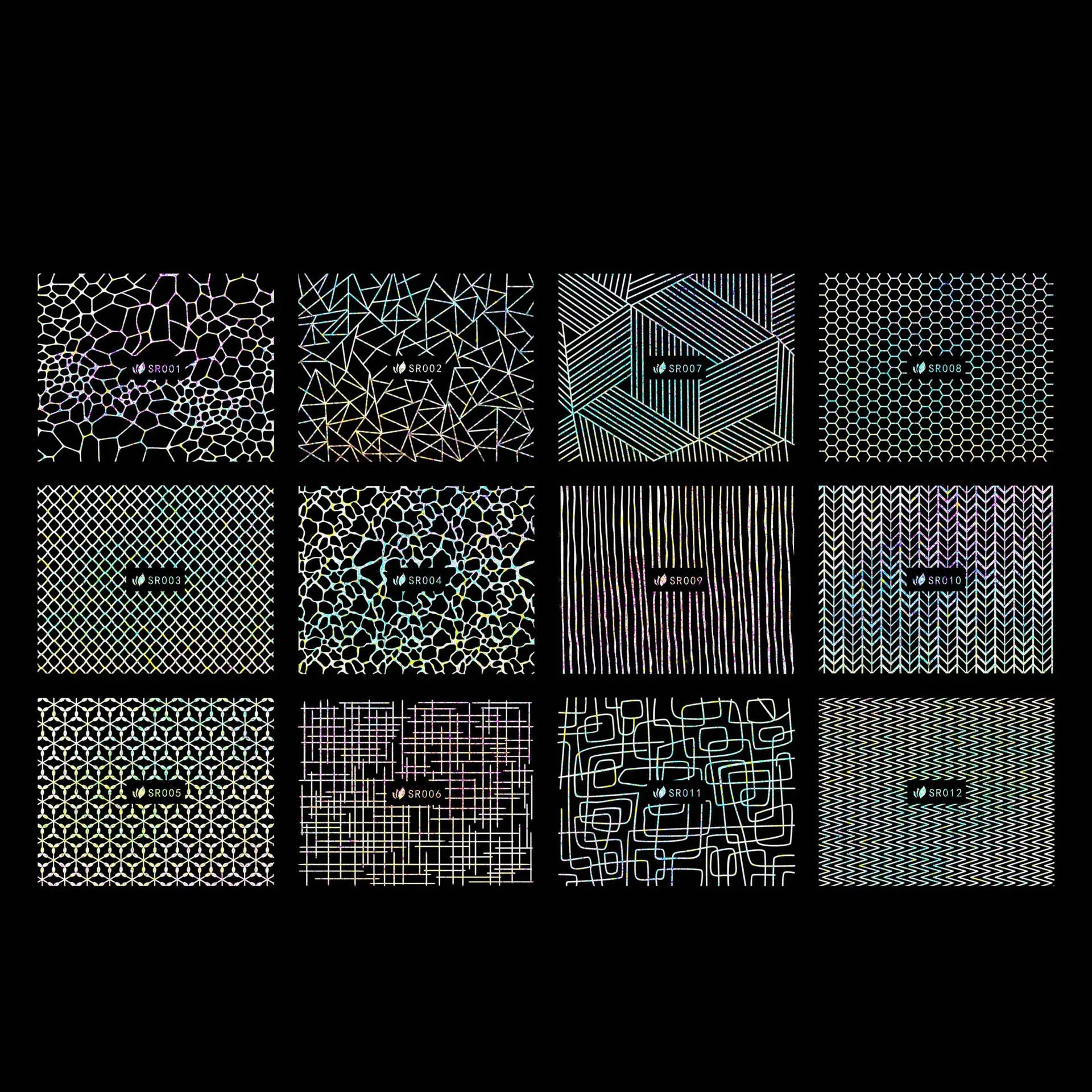 3D разноцветные лазерные наклейки с волнистым узором объемные декоративные для