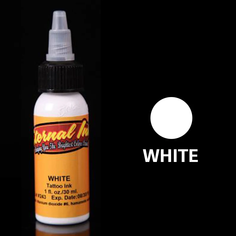 white Перманентный набор чернил для татуировки пигмент tinta Татуировка tinta de tatuar хна чернила Перманентный пигмент tinta tatuagem - Цвет: white
