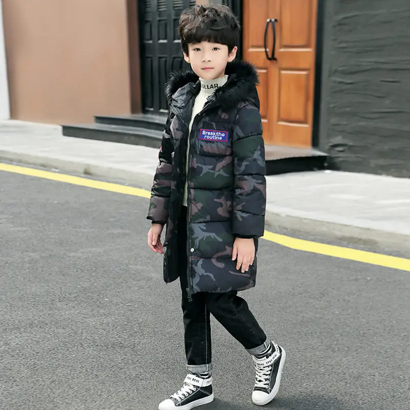 2019 г. Детские камуфляжные меховые толстовки зимняя верхняя одежда пальто для