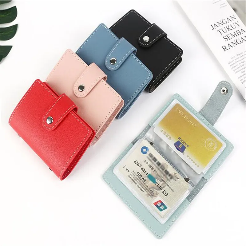

26 Bits Unisex Business Card Holder Women Credit Card Case ID Bag For Men Clutch Organizer Wallet With Driver's License Slots