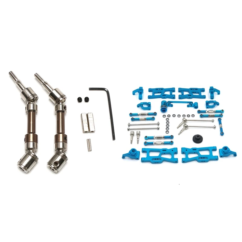 

1 Set CVD Front Wheel Universal Drive Shaft & 1 Set Metal Swing Arm Steering Cup Upgrade Parts Kit