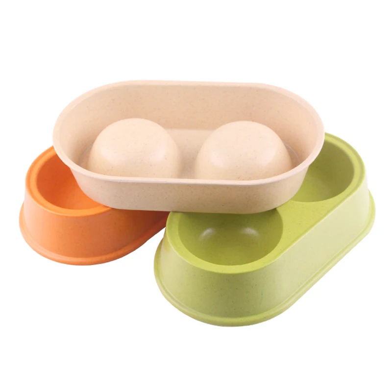 

Pet Supplies Portable 2 in 1 Pet Bowls Puppy Feeding Supplies Double Pet Bowl Water Drinking Food Bowls Dog Feeding Bamboo Fiber