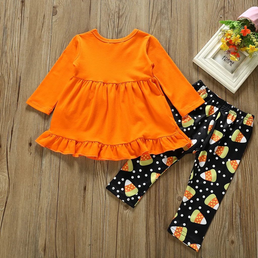 Комплекты одежды для девочек на Хэллоуин 2 предмета детское платье с оборками