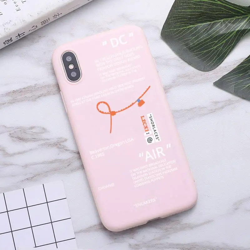 

Popular sports trend style brand Phone Case for iPhone 11 Pro Max X XR XS 8 7 6s Plus Matte Candy Pink Silicone Cases