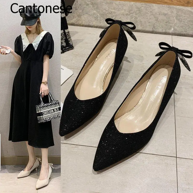 

T-tied Shoes Women Shoes High Heels Pointed Toe Causal Style Claasic Style