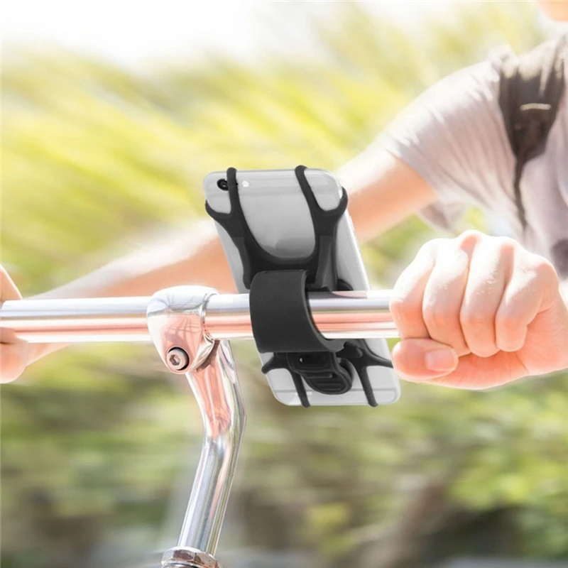 universal thicken phone silicone holder bike bicycle motorcycle mobile mount buckle pull for cellphone handlebar bracket stand free global shipping