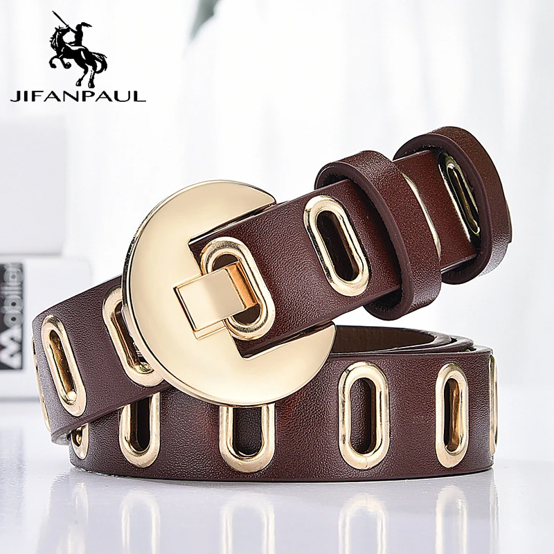 JIFANPAUL женский ремень из натуральной кожи роскошный брендовый модный сплава с