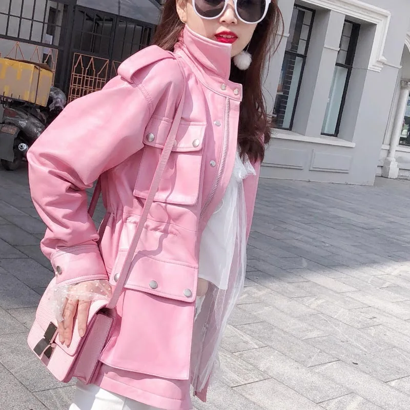 Women's Fur Coat 100% Sheepskin Real Genuine Leather Jacket Women Clothes 2021 Pink Korean Elegant Female ZT2229 | Женская одежда