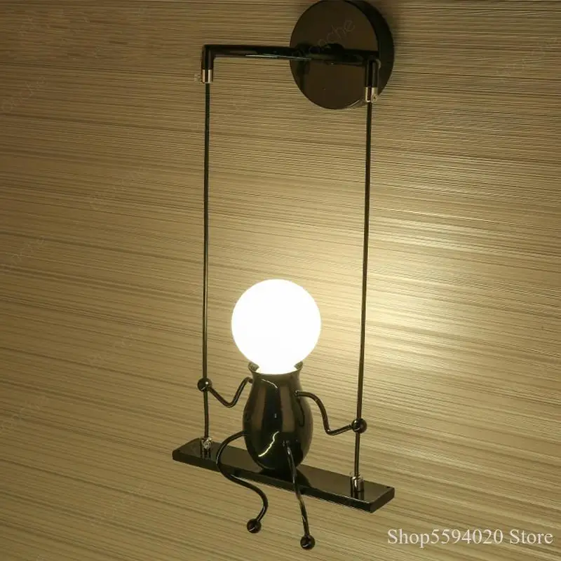 Мультяшные Настенные светильники в форме человека Современный домашний декор