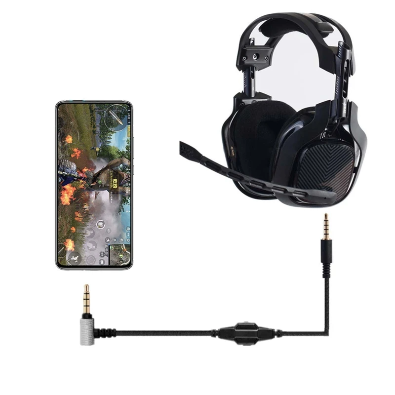 

Gold-plated plug Earphone Cable with Button for A10 A40 A130 Gaming Headset Q81F