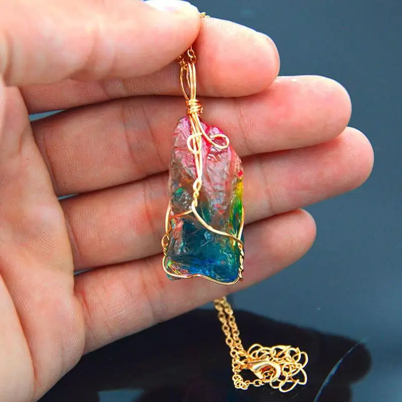 Радуга из натурального камня ожерелья с подвесками женские туфли украшением в