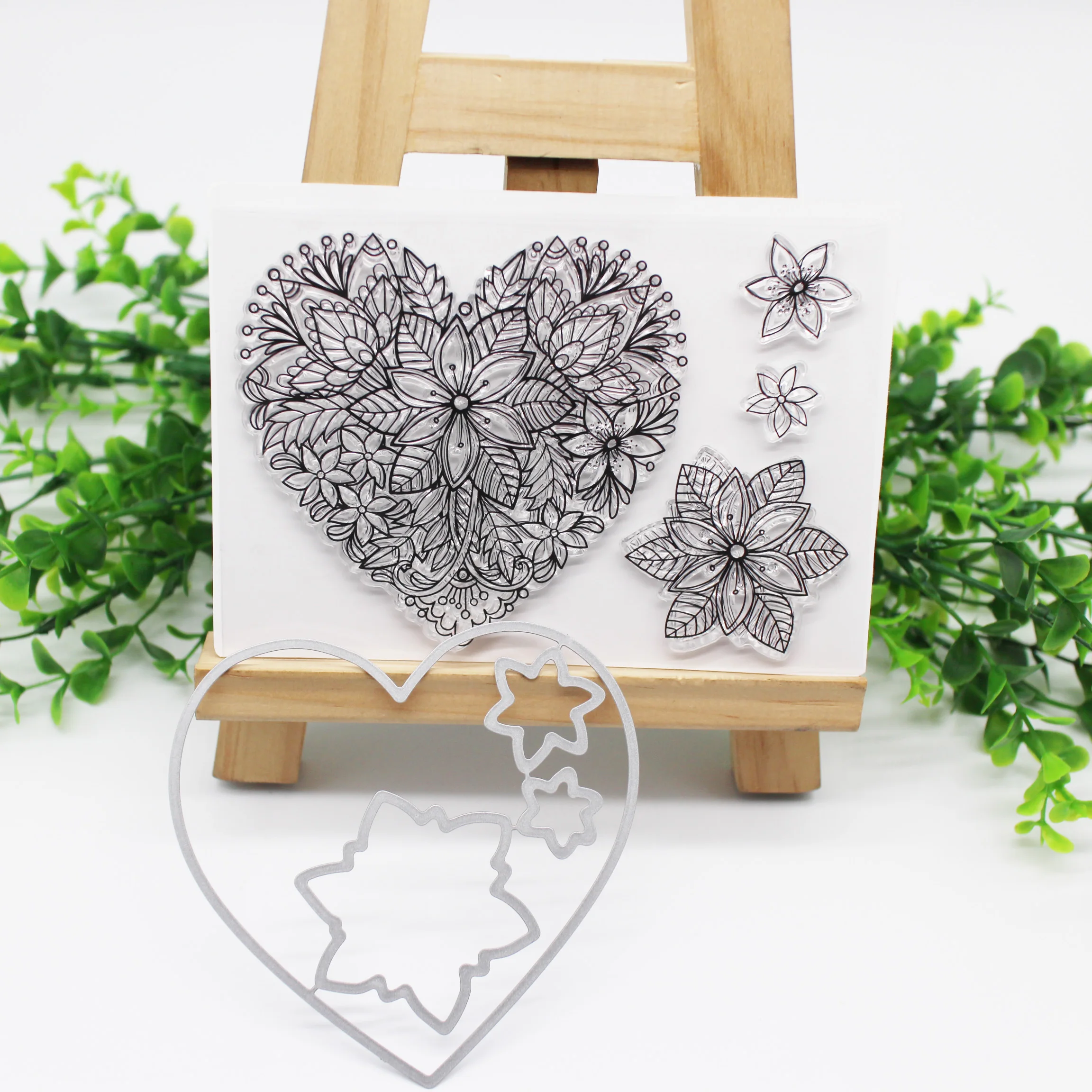 Сердце цветок металла резки штампы свадебное покрытие прозрачные и набор для