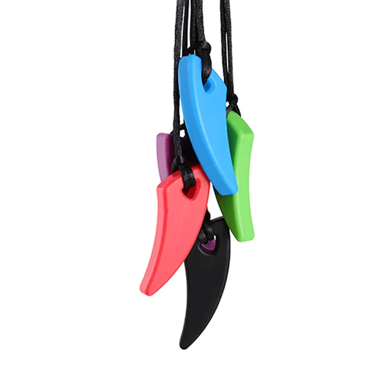 Collar masticable para beb&eacute;, mordedor de grado alimenticio, juguete masticable, herramienta sensorial para terapia de autismo, TDAH, necesidades especiales, Juguetes Para el cuidado del beb&eacute;-5