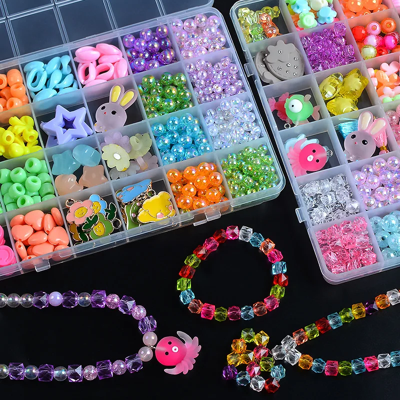 

24 Grids DIY Children's Beaded Educational Toys Amblyopia Correction Gifts Handmade Beaded Jewelry Bracelet Necklace Material