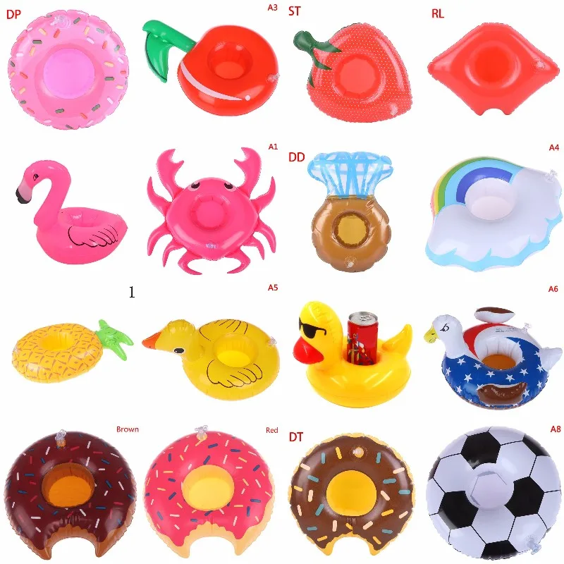 

25 Types Pool Float Flamingo Drink Holder Inflatable Floating Swimming Pool Beach Party Swim Beverage Cup Holders Free Shipping