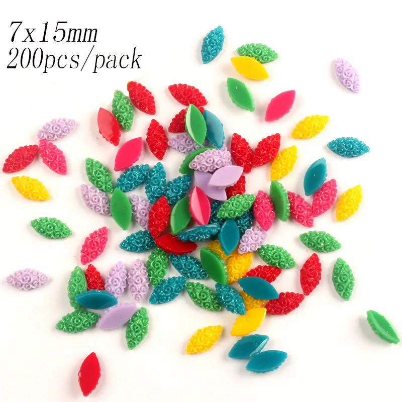 200 шт. смешанные розы цветы из смолы искусственные украшения с плоской задней