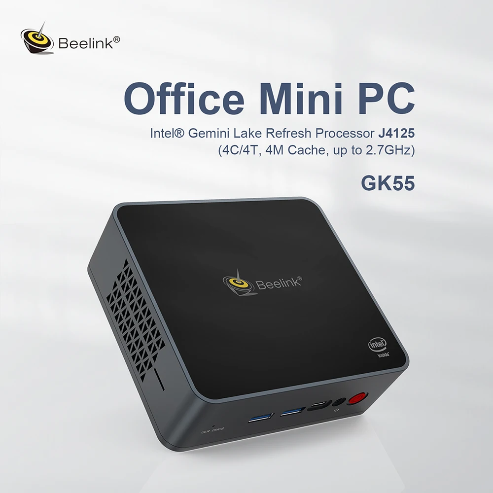 Beelink Gemini GK55 Windows 10 Мини компьютер 8 ГБ ОЗУ 128 ГБ/256 Гб WiFi 4K Intel Apollo Lake J4125 CPU офисный