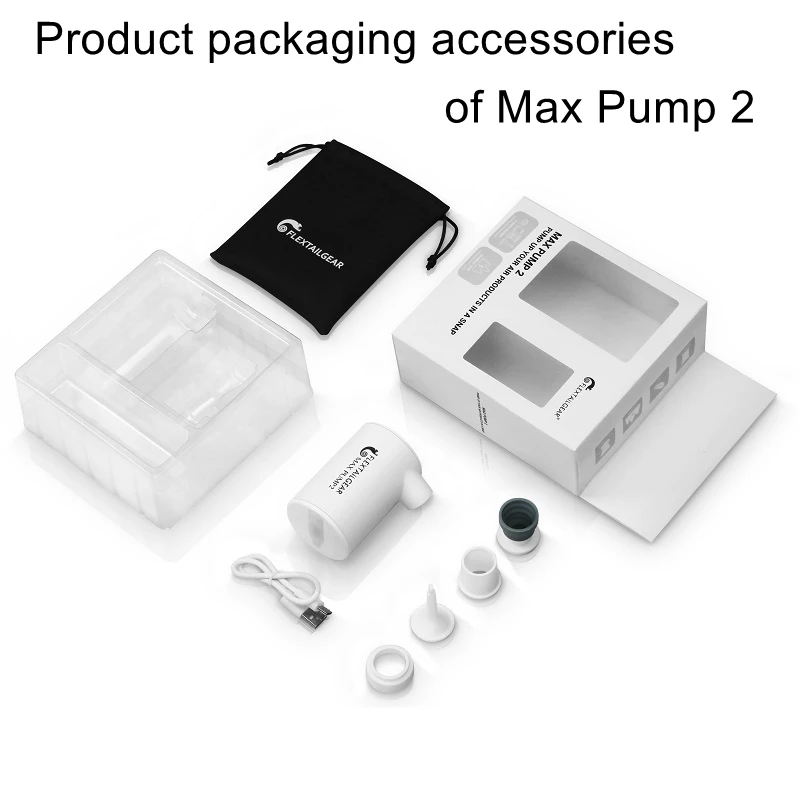 FLEXTAILGEAR Max Pump 2 Ultralight USB Rechargeable Waterproof Air Pump Inflate Deflate for Swimming Ring Camping Pad Mattress