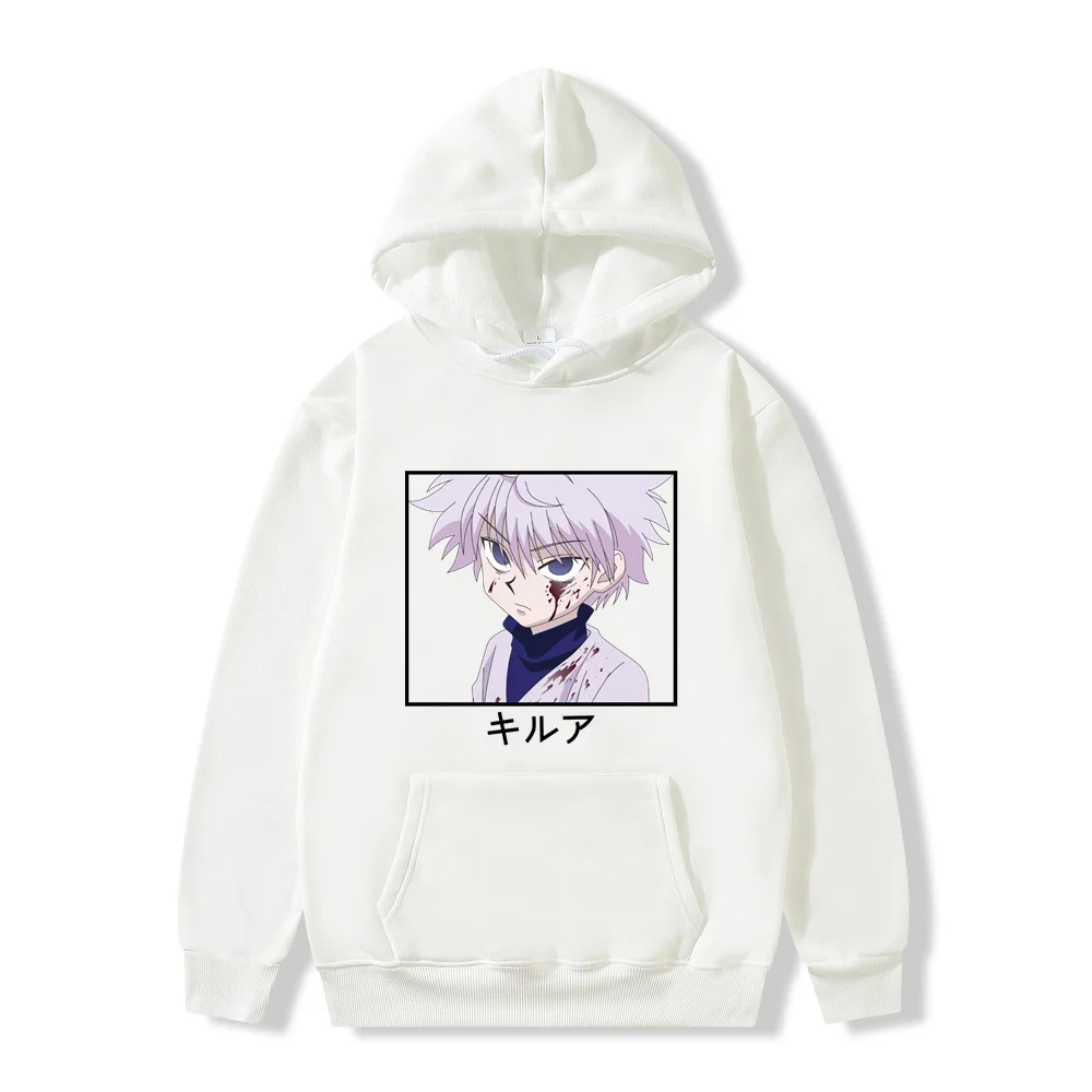 

Худи Hunter X Hunter Killua женское с японским аниме, свитшот с капюшоном в стиле Харадзюку, забавная Повседневная Толстовка с длинным рукавом