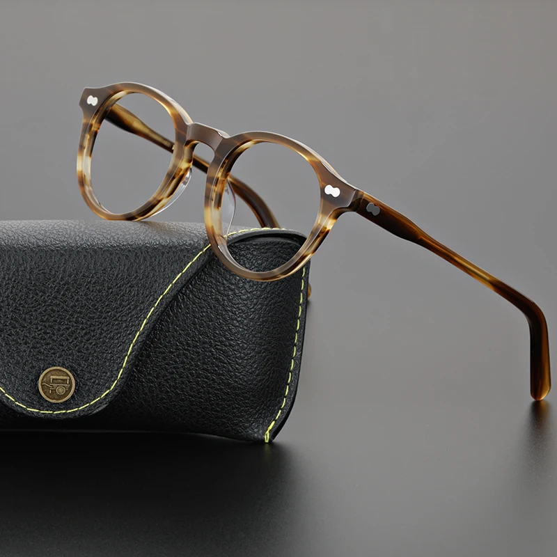 

Vintage glasses frame men High quality Acetate MILTZEN optical eyeglasses Myopia reading prescription women round eyewear