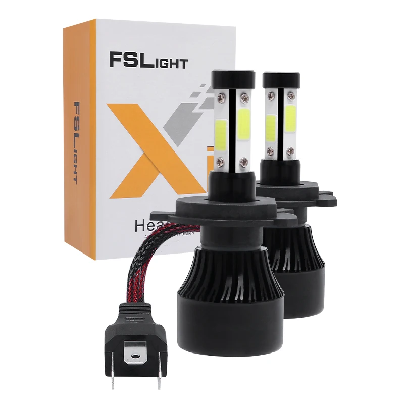 

PAMPSEE New 4 Side Lumens COB 80W 8000lm H4 Hi lo H7 H11 9005 9006 Car LED Headlight Bulbs Auto Led Headlamp LED Light 12v 24v