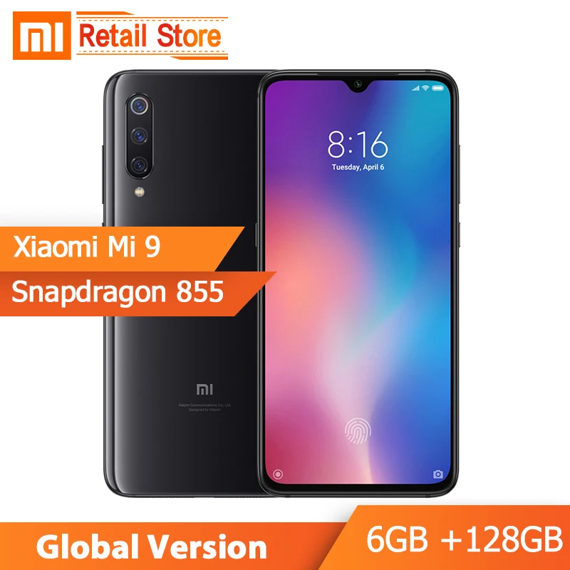 Глобальная версия Xiaomi mi 9 6GB 128GB 6 39 ''AMOLED восьмиядерный смартфон Snapdragon 855 48MP с