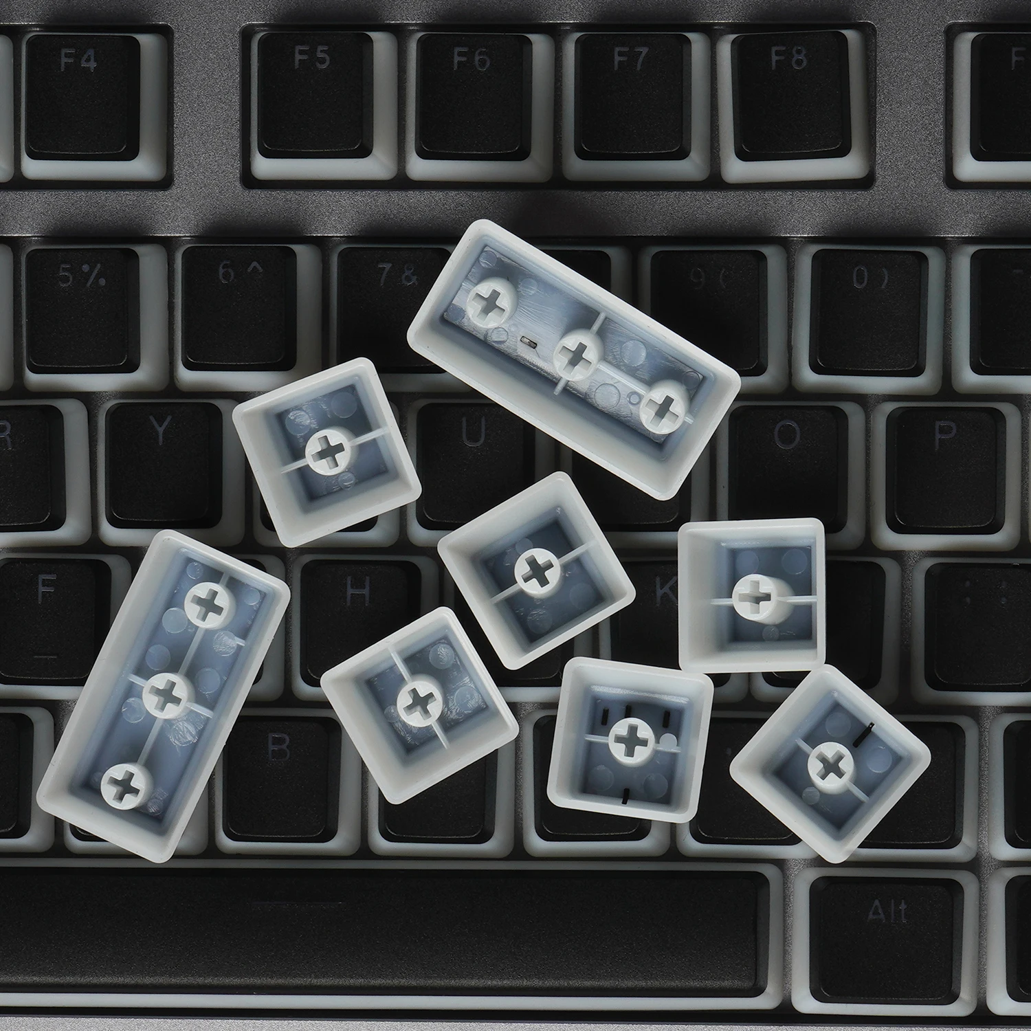 

IDOBAO Double Shot Backli Key Cap PBT Keycaps 108 Transparent Lettering