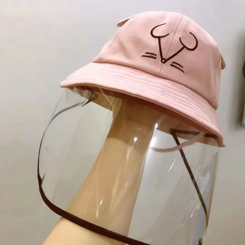 New Kids Sun Hats Anti-saliva Face Cover Caps Dustproof Eye Protection Hat Anti-fog Saliva Isolation Mask Bucket | Аксессуары для