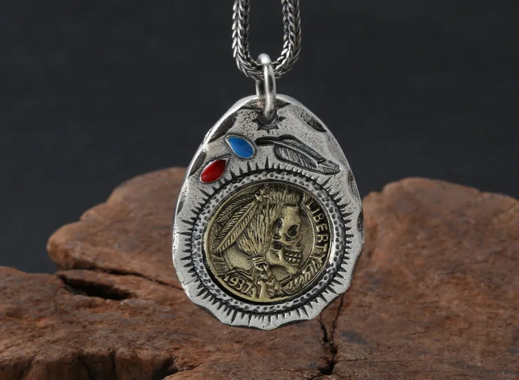 S925 Серебряные Ювелирные изделия Популярные тайские серебряные индийские ретро